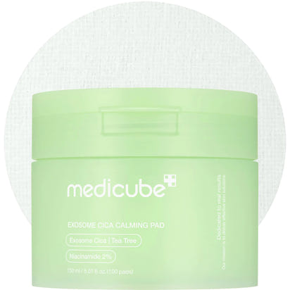 medicube Exosome CICA Tea Tree Calming Toner Pads for Sensitive Skin with Centella Asiatica Help Reduce Redness & breakouts. Low-irritating & Hydrating Daily Care Korean Skincare Vegan (100 Pads)